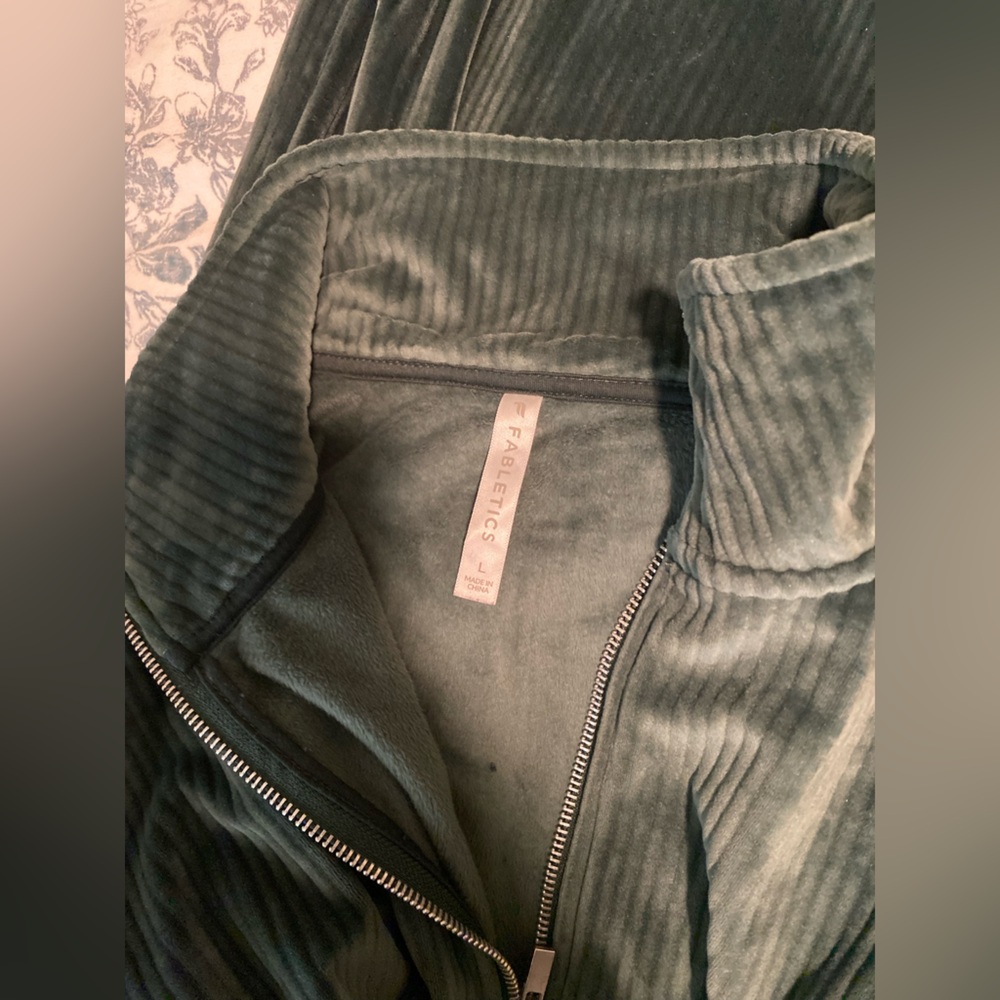 Fabletics Dark Green Velour Jacket - image 3